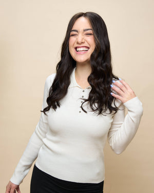 Dark Brown 22" wavy wig — angled3