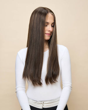 Light Brown 22" straight wig — front2