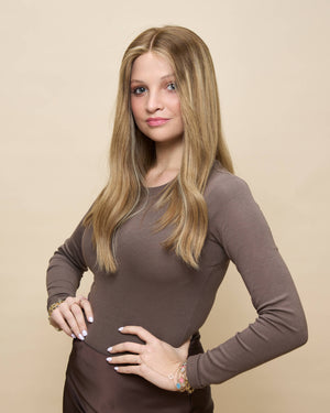 Sunkissed Blonde 18" straight wig — angled1