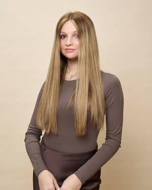Sunkissed Blonde 22" straight wig — angled