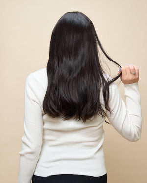Dark Brown 22" straight wig — back2