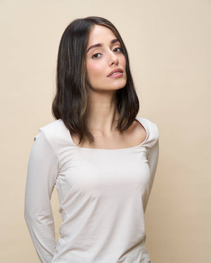 Brown + Highlights 13" straight wig — front