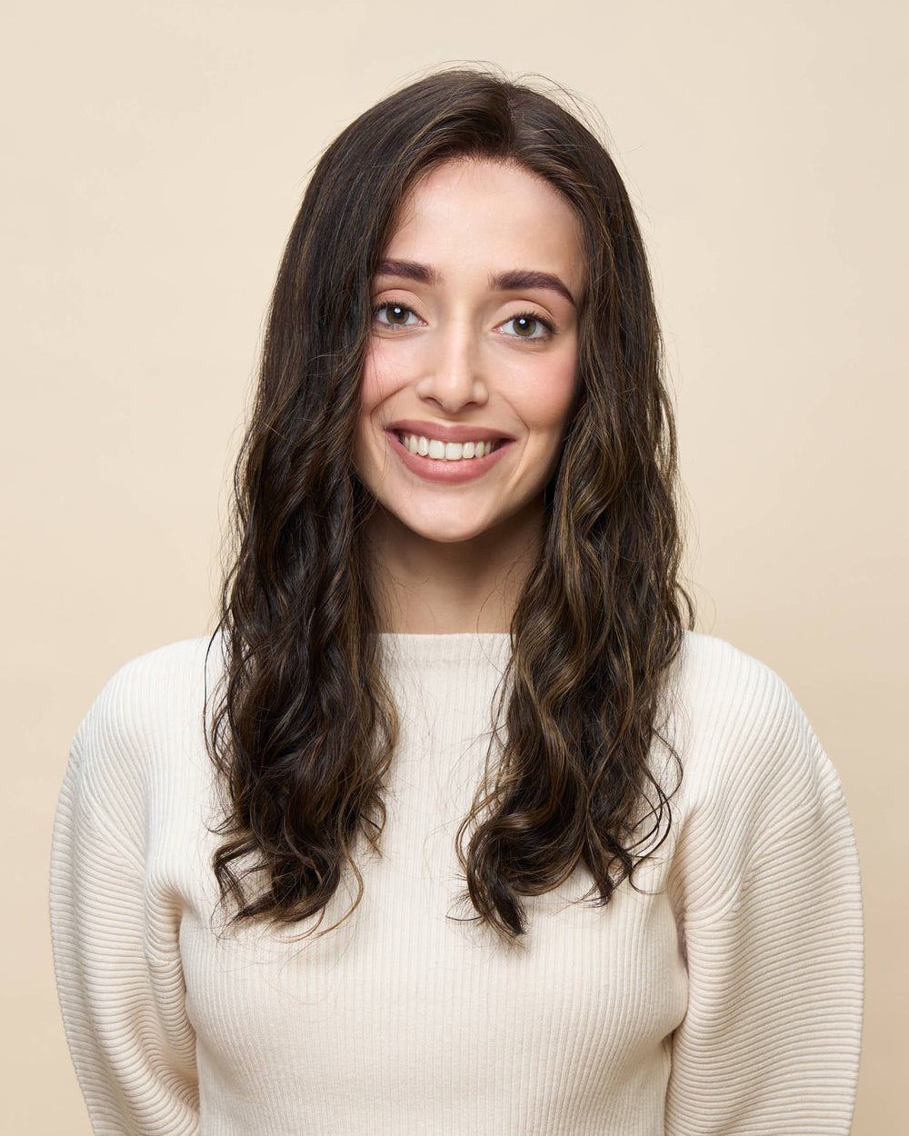 Brown + Highlights 18" wavy wig
