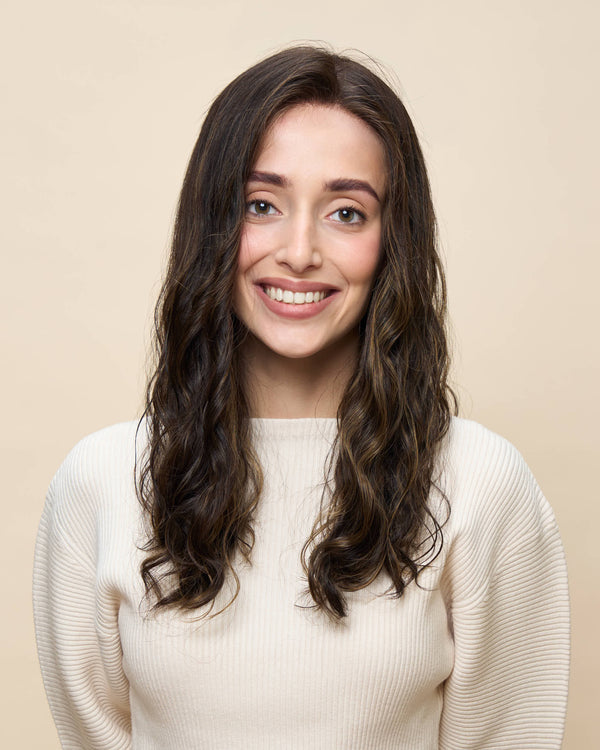 Brown + Highlights 18" wavy wig