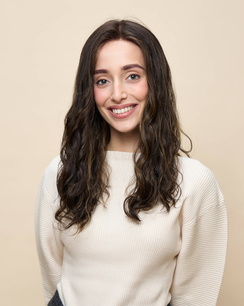 Brown + Highlights 18" wavy wig