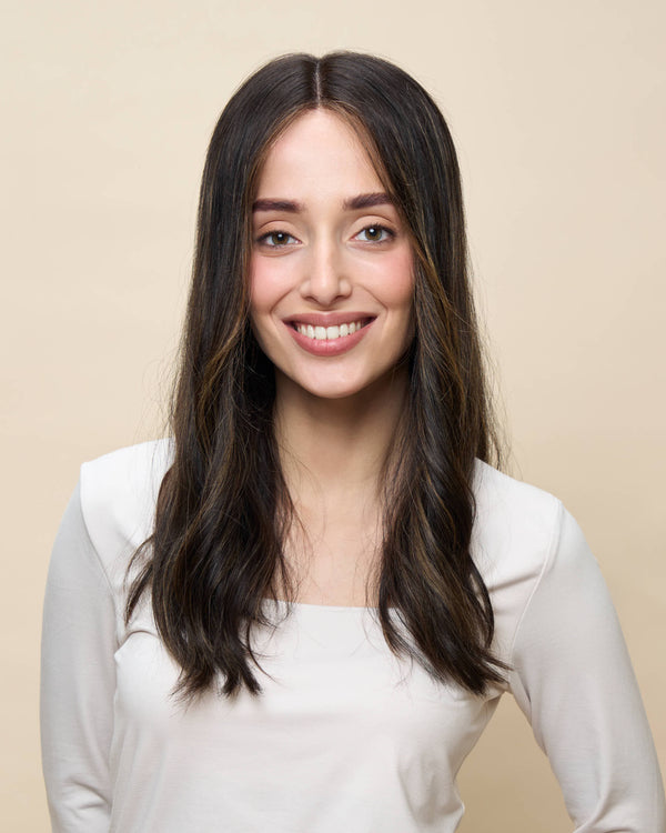 Brown + Highlights 18" straight wig