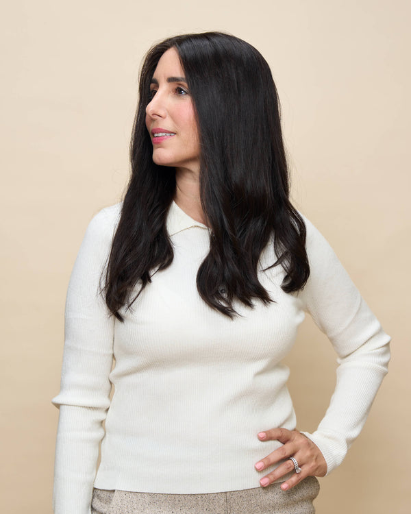 Dark Brown 18" straight wig — angled2