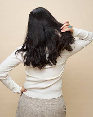 Dark Brown 18" straight wig — back2