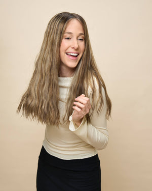 Ashy Dark Blonde 20" straight wig — angled3