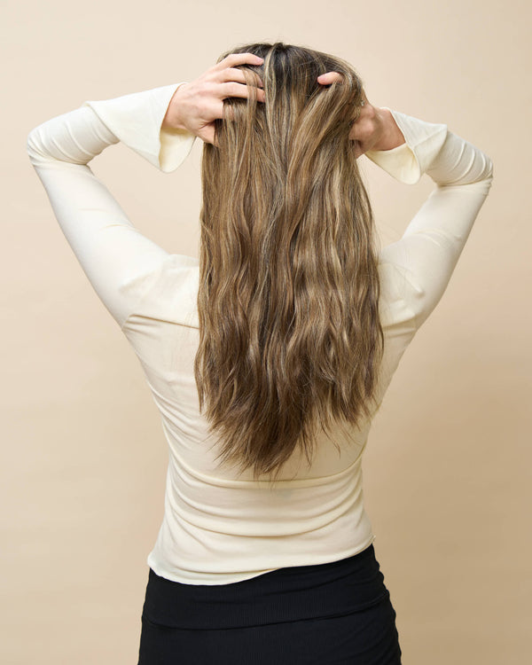 Ashy Dark Blonde 20" straight wig — side