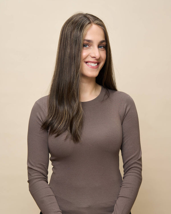 Light Brown 18" straight wig — front1