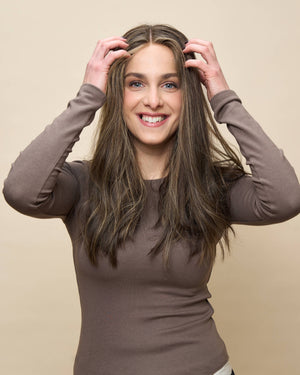 Light Brown 18" straight wig — front2