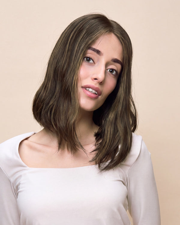 Light Brown 13" straight wig — angled1